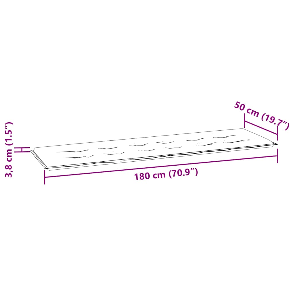 vidaXL Panca da Giardino con Cuscino Grigio a Quadri 175 cm Legno Teak