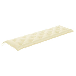 vidaXL Panca da Giardino con Cuscino Bianco Crema 175 cm Legno di Teak