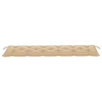 vidaXL Panca da Giardino con Cuscino Beige 175 cm Massello di Teak