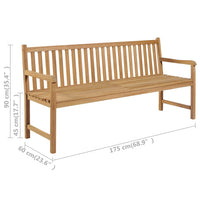 vidaXL Panca da Giardino con Cuscino Azzurro 175 cm Massello di Teak