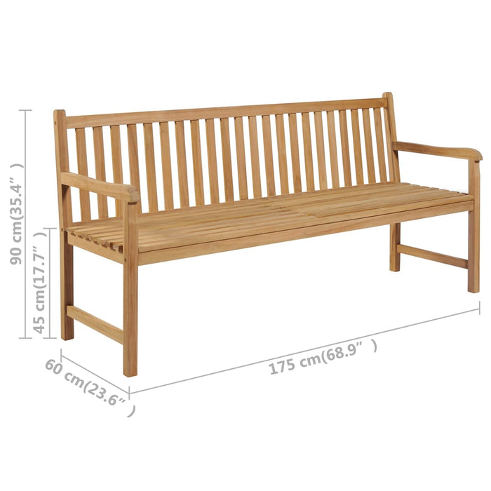 vidaXL Panca da Giardino con Cuscino Blu 175 cm in Massello di Teak