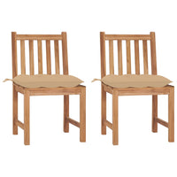 Sedie da Giardino 2 pz con Cuscini in Legno Massello di Teak cod mxl 8083