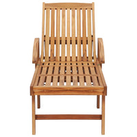 Lettino Prendisole con Tavolo e Cuscino in Massello di Teak