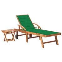 Lettino Prendisole con Tavolo e Cuscino in Massello di Teak cod mxl 12813