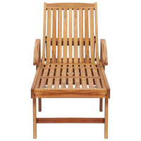 Sdraio sedia a sdraio prendisole lettino da giardino terrazza arredamento da esterno con tavolo e cuscino in legno massello di teak 02_0012652