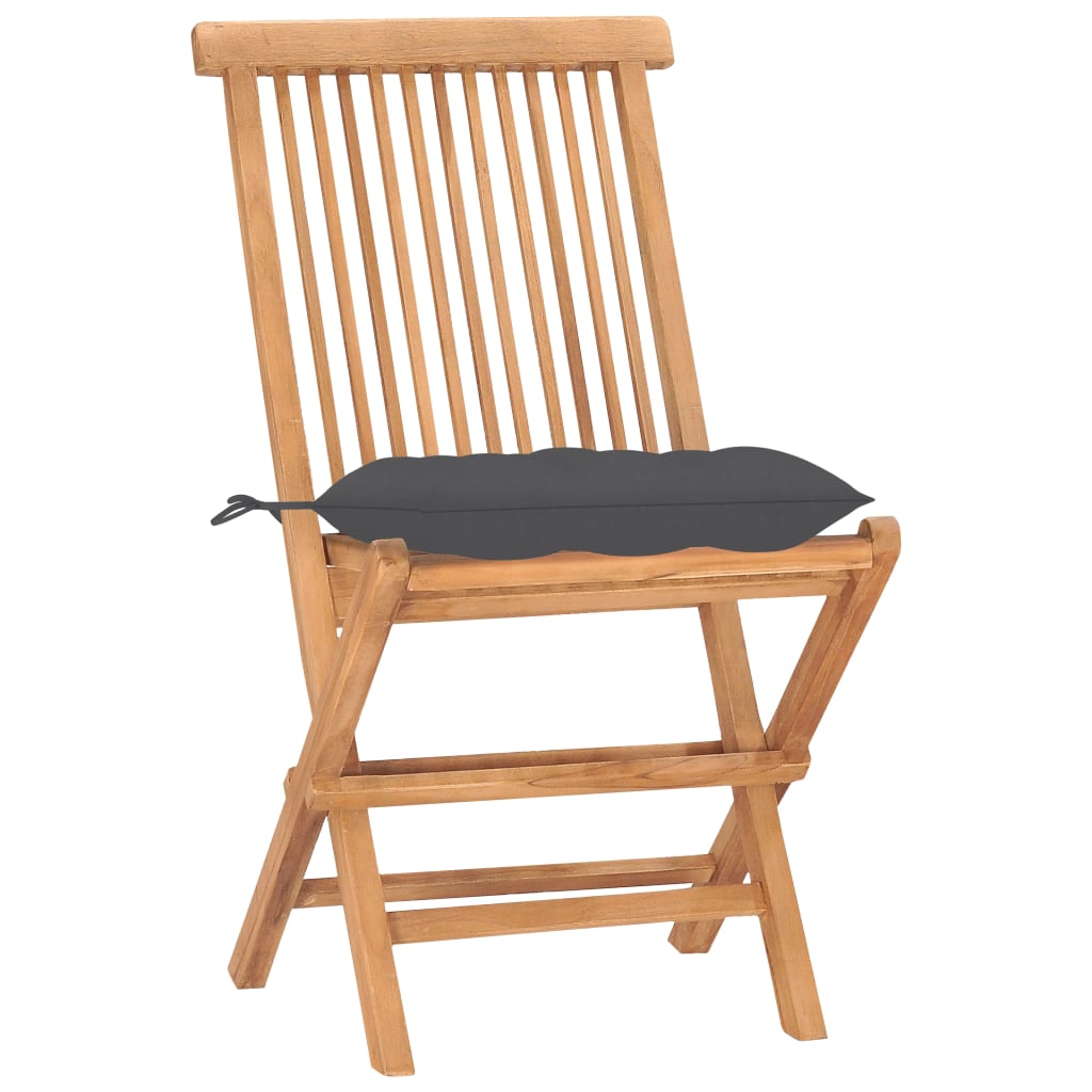 Set da Pranzo Giardino Pieghevole 3 pz Cuscino Massello di Teak 3063186