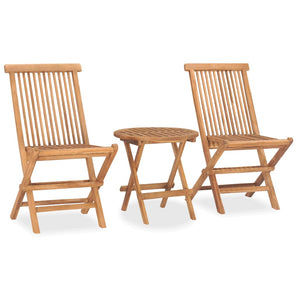 Set da Pranzo Giardino Pieghevole 3 pz Cuscino Massello di Teak 3063186