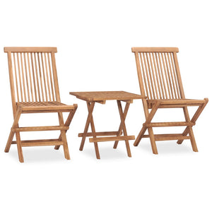 Set da Pranzo Giardino Pieghevole 3 pz Cuscino Massello di Teak 3063214
