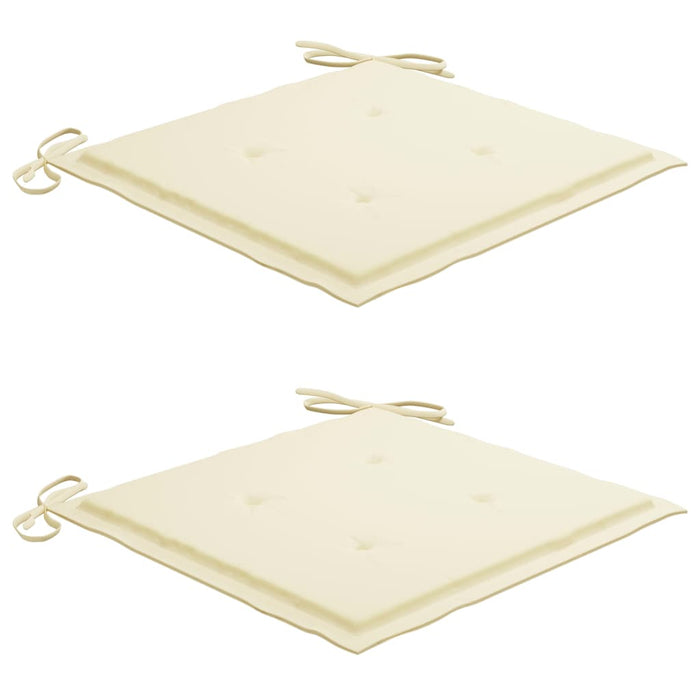 Sedie da Giardino 2 pz con Cuscini Crema Massello di Teak 3063254