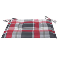 Sedie Giardino 2 pz con Cuscino Rosso a Quadri Massello di Teak 3063265