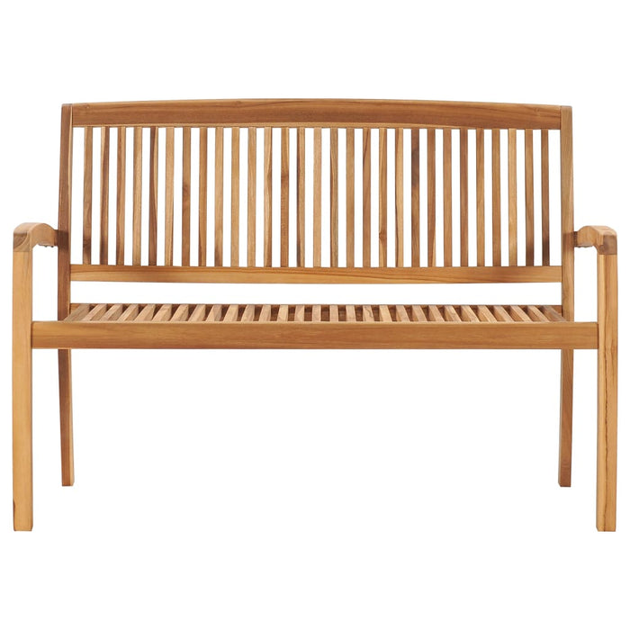 Panca da giardino mobili da esterno impilabile per terrazza e cuscino color crema 1285 cm in legno massello di teak 02_0011667