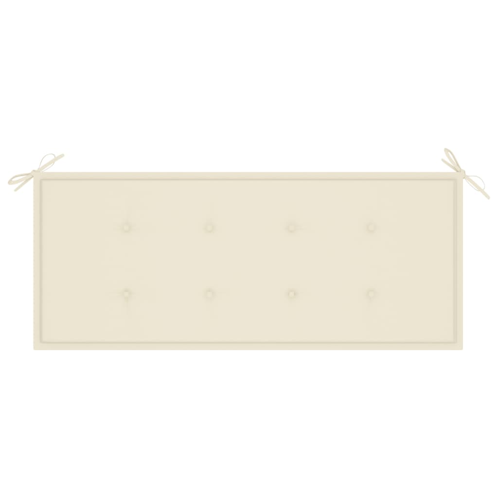 Panca da giardino mobili da esterno impilabile per terrazza e cuscino color crema 1285 cm in legno massello di teak 02_0011667