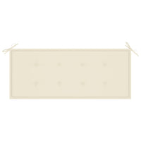 Panca da giardino mobili da esterno impilabile per terrazza e cuscino color crema 1285 cm in legno massello di teak 02_0011667