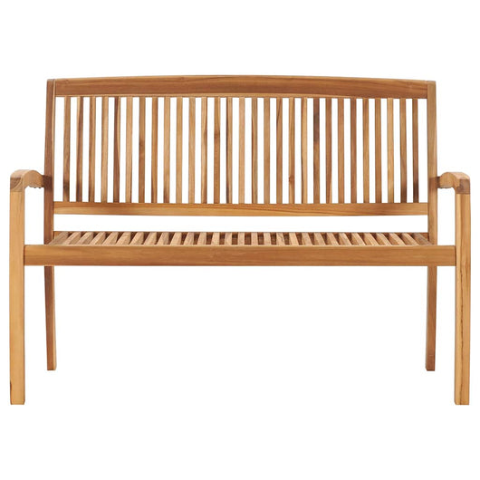 Panchina da Giardino Impilabile e Cuscino 128,5cm Teak Massello 3063282