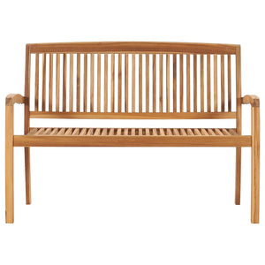 Panca da giardino per esterni mobili da giardino impilabili terrazza e cuscino rosso 1285 x 575 ​​x 90 cm legno massello di teak 02_0011680