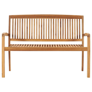 Panchina da Giardino Impilabile e Cuscino 128,5cm Teak Massello