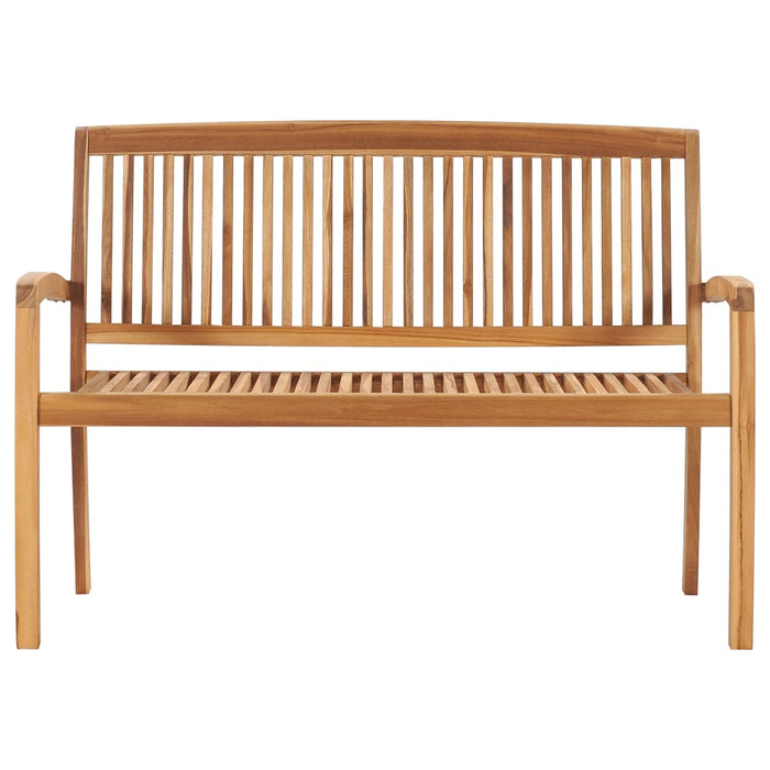 Panchina da Giardino Impilabile e Cuscino 128,5cm Teak Massello cod mxl 45818