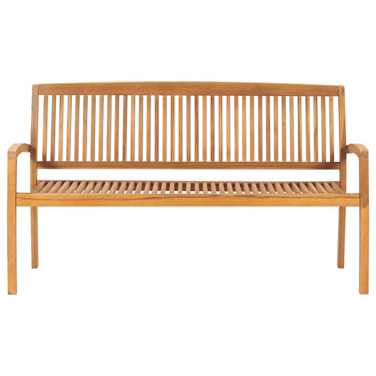Panchina da Giardino Impilabile con Cuscino 159cm Teak Massello 3063307