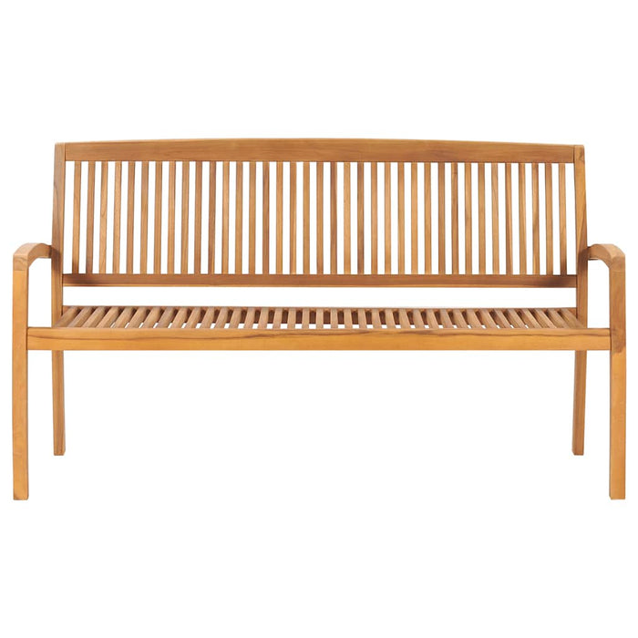 Panchina da Giardino Impilabile con Cuscino 159cm Teak Massello 3063307