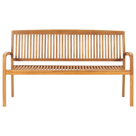 Panchina da Giardino Impilabile con Cuscino 159cm Teak Massello 3063308
