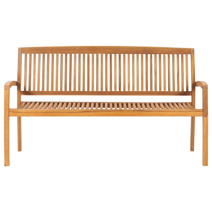 Panchina da Giardino Impilabile con Cuscino 159cm Teak Massello 3063308
