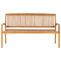 Panchina da Giardino Impilabile con Cuscino 159cm Teak Massello cod mxl 45618