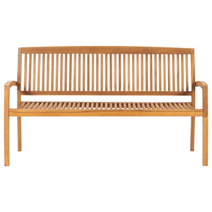 Panchina da Giardino Impilabile con Cuscino 159cm Teak Massello 3063310