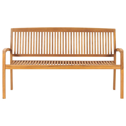 Panchina da Giardino Impilabile con Cuscino 159cm Teak Massello 3063311