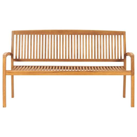 Panchina da Giardino Impilabile con Cuscino 159cm Teak Massello 3063312