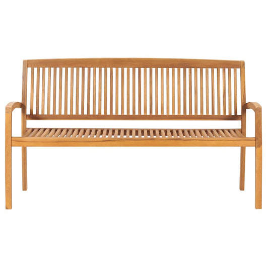 Panchina da Giardino Impilabile con Cuscino 159cm Teak Massello 3063313