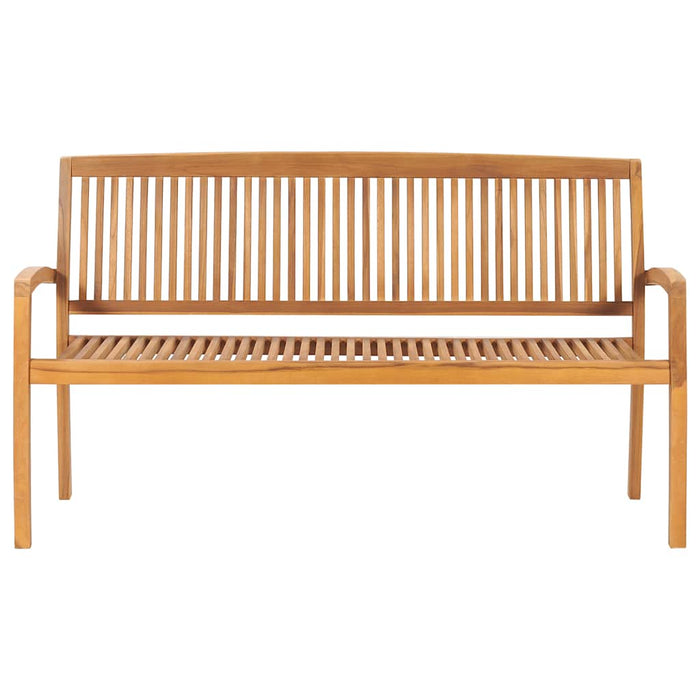 Panchina da Giardino Impilabile con Cuscino 159cm Teak Massello 3063313