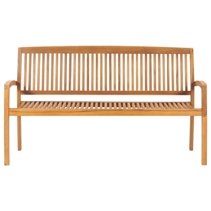 Panchina da Giardino Impilabile e Cuscino 159cm Teak Massello 3063317