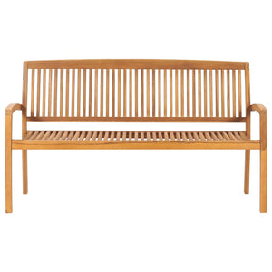 Panchina da Giardino Impilabile e Cuscino 159cm Teak Massello 3063331