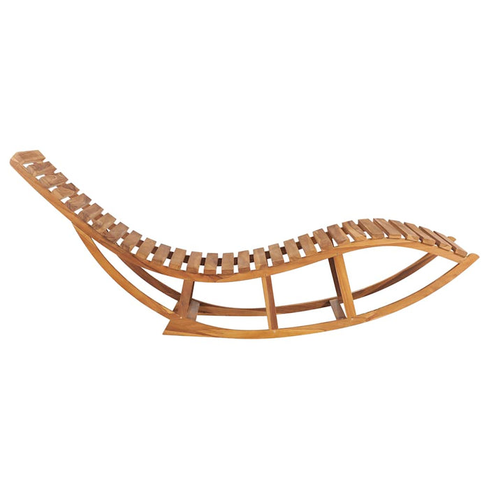 Lettino Prendisole a Dondolo con Cuscino in Massello di Teak 3063338