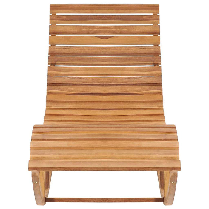 Lettino Prendisole a Dondolo con Cuscino in Massello di Teak 3063338