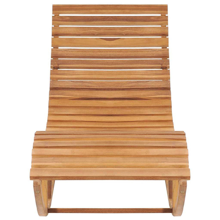 Lettino Prendisole a Dondolo con Cuscino in Massello di Teak 3063342