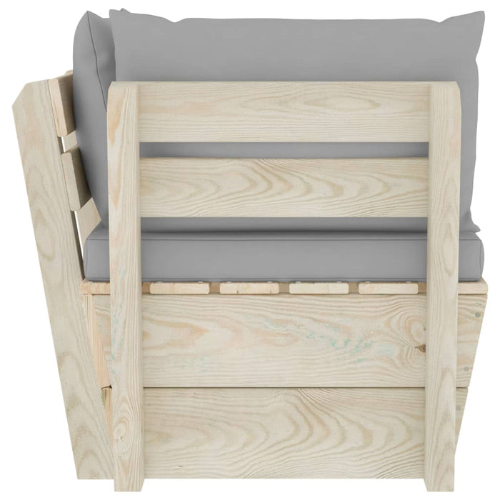 Divano Angolare da Giardino su Pallet e Cuscini Legno di Abete 3063349