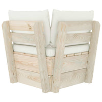 Divano Angolare da Giardino su Pallet e Cuscini Legno di Abete 3063350