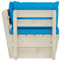 Divano Angolare da Giardino su Pallet e Cuscini Legno di Abete 3063352