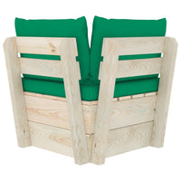 Divano Angolare da Giardino su Pallet e Cuscini Legno di Abete 3063353