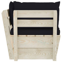 Divano Angolare da Giardino su Pallet e Cuscini Legno di Abete 3063355