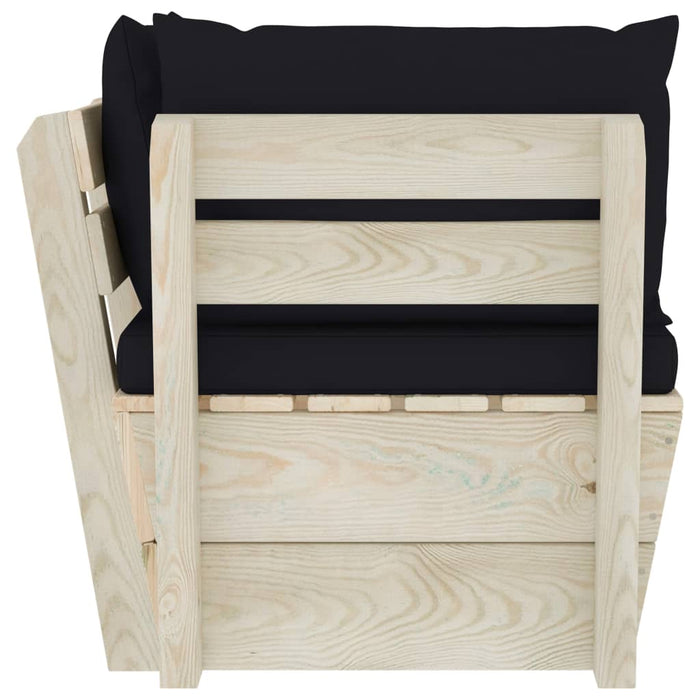 Divano Angolare da Giardino su Pallet e Cuscini Legno di Abete 3063355