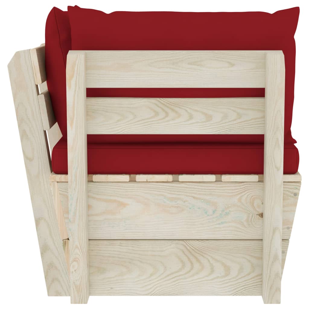 Divano Angolare da Giardino su Pallet e Cuscini Legno di Abete 3063357