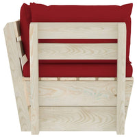 Divano Angolare da Giardino su Pallet e Cuscini Legno di Abete 3063357