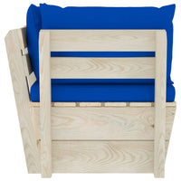 Divano Angolare da Giardino su Pallet e Cuscini Legno di Abete 3063358