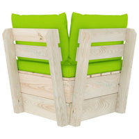 Divano Angolare da Giardino su Pallet e Cuscini Legno di Abete 3063359