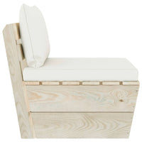 Divano Centrale da Giardino su Pallet e Cuscini Legno di Abete 3063362