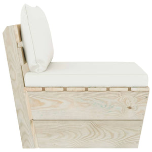 Divano Centrale da Giardino su Pallet e Cuscini Legno di Abete 3063362