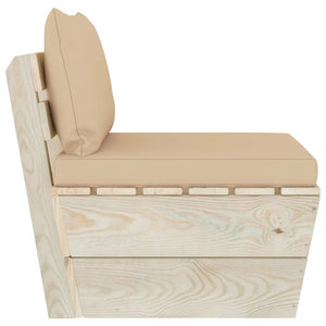 Divano Centrale da Giardino su Pallet e Cuscini Legno di Abete 3063363