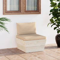 Divano Centrale da Giardino su Pallet e Cuscini Legno di Abete 3063363